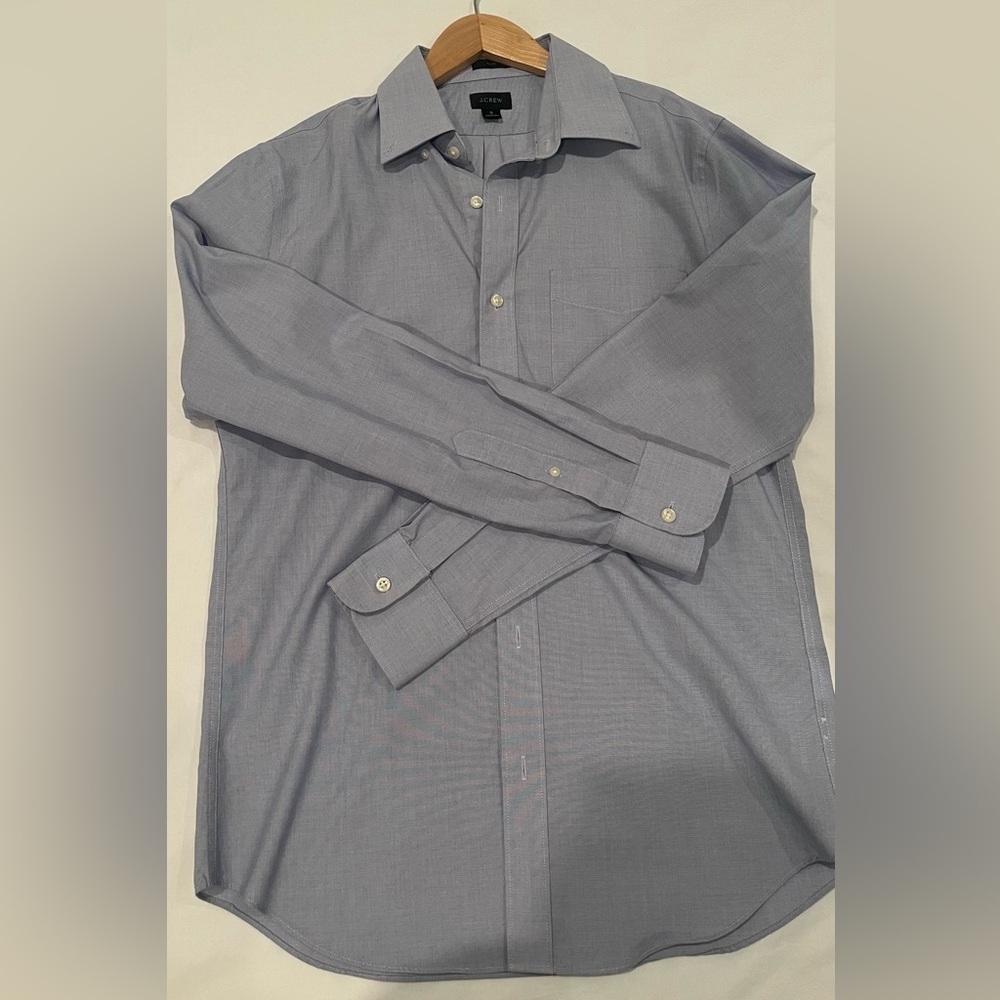 J. Crew Men's Gray Dress Shirt Classic Button-Down